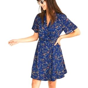 Madewell drees Amaranth floral wrap dress